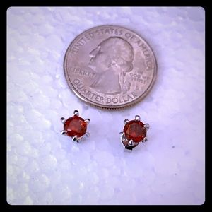 NWT Ruby stud sterling silver earring